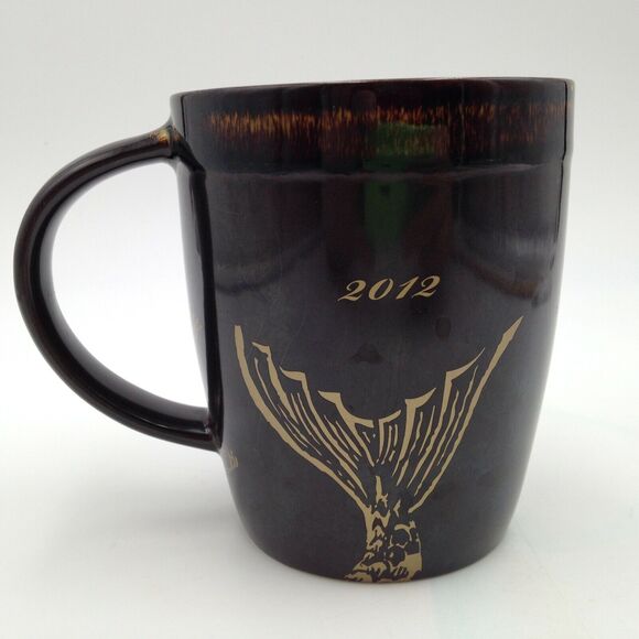 Starbucks Mermaid Coffee Mug Collectible Bone China Ceramic Black Gold 2012 - Picture 3 of 8